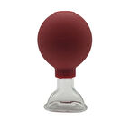 Silikon Vakumlu Yüz Ve Gülümseme Çizgisi İçin Cam Masaj Kupası Kırmızı Renk