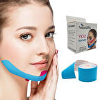 Beauty Tape Yüz Yogası İçin Face Tape Yüz Germe Bandı Mavi Renk