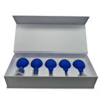 Silikon Vakumlu Cam Yüz Masaj Kupası 5’li Set Mavi Renk