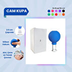 Silikon Vakumlu Cam Yüz Masaj Kupası No:2 Mavi
