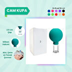 Silikon Vakumlu Cam Yüz Masaj Kupası No:2 Yeşil