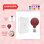 Silikon Vakumlu Cam Yüz Masaj Kupası No:2 Kırmızı