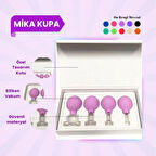 Silikon Vakumlu Mika Yüz Masaj Kupası 4'lü Set Mor