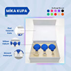 Silikon Vakumlu Mika Yüz Masaj Kupası 3'lü Set Mavi