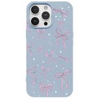 iPhone 12 Pro Mavi Ribbon Stars Kamera Korumalı Premium Renkli Silikon Kılıf