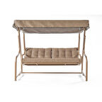 Gondol | Üç Kişilik Metal Salıncak | Cappucino | Rehome