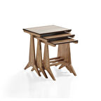 Dubai Üçlü Zigon Sehpa | Ceviz | Kayın Sehpa 