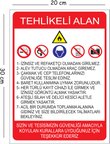 Metal Tehlikeli Alan 20x30 cm A4 Uyarı İş Güvenliği Levhası