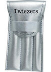 Twiezers TWZSET3441 Deri Çantalı 3'lü Paslanmaz Çelik Cımbız Seti - Gümüş/Gümüş