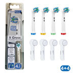 X Cross - Kusursuz Temizlik Oral-B Uyumlu Diş Fırçası Başlığı + Fırça Koruma Kapağı