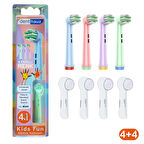Kids Fun - Narin yumuşak Oral-B Uyumlu Diş Fırçası Başlığı + Fırça Koruma Kapağı