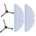 Roborock S8 , S8 Plus , S8 Pro Ultra Uyumlu Siyah 2 Yan Fırça 2 Mop bezi