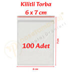 6x7 cm. Kilitli Torba (100 Adet)