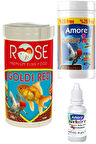 GoldFish Mix Granules 125ml, Rose 250ml Goldi Red Granül Japon Balığı Yemi, Multivitamin