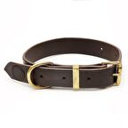 Horus Handmade Deri Köpek Tasması Kahverengi L (46-55 CM) Cl-Ho-Br-L