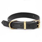 Horus Handmade Deri Köpek Tasması Siyah M  (36-45CM) Cl-Ho-Bl-M