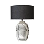 Aztek, Seramik Abajur, Masa Lambası, Table Lamp, h57 x çap Ø39cm,