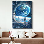 Uzay İstasyonu - Dünya Manzarası Anime Kanvas Tablo