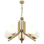 Morgan 5 Lü Eskitme Boyalı Beyaz Camlı Modern Genç Odası Yatak Odası Salon Avize 