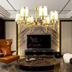 Cemre 6 Lı Gold Modern Yatak Odası Salon Avize 