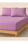 Tek/Çift Kişilik %100 Pamuk Ranforce Lastikli Çarşaf Takımı Lila