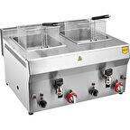 Remta 8+8 lt Çiftli Gazlı Musluklu Fritöz (CE Belgeli)