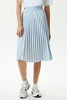 Lacoste Women's Fashion Show Edition Belted Pleated Skirt Geniş Kalıp Kemerli Pileli Kadın Kot Etek Mavi