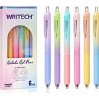 WRITECH W-0163 SOFT GRIP NEBULA YEŞİL/MOR GÖVDELİ MAVİ JEL KALEM - 12'Lİ KUTU