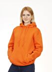 Unisex Kapşonlu Turuncu Sweatshirt