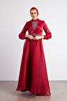 Kırmızı Arya Tesettür Abiye