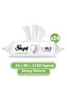 Sleepy Natural Yenidoğan - Alkolsüz 24 x 90 Yaprak 24 Paket Islak Mendil