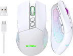 Crossfire Air V1 10000 Dpi Pixart PMW3325 Sensör Yazılımlı BT5.1 RGB Kablosuz Gaming Mouse - Beyaz