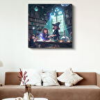 Cadı Akademisi - Işıklı Masa Anime Kanvas Tablo