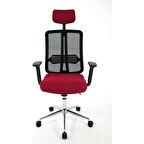 Zeon| Comfort Ofis Koltuğu Çalışma Koltuğu |kırmızı Krom Yıldız Ayak