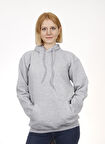 Unisex Kapşonlu Gri Sweatshirt