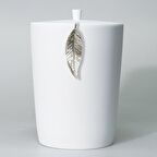 Leaf Çöp Kovası Beyaz Gümüş