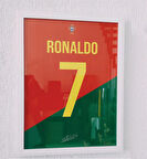 30x42 cm Cristiano Ronaldo Forma Tasarımlı Çerçeveli Tablo 1 mm PVC Önyüzey Korumalı