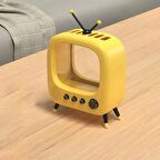 TechTic Tv Şekilli Işıklı Mini Akvaryum Beta Balık Tankı Led Aydınlatma Termostatik Isıtma Vintage