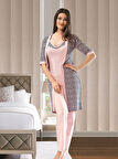 Leopar Desenli Kadın Pijama Takım 1036