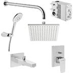 Artema Root Square A49280 Gümüş Banyo Bataryası Seti