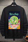 Uyguntarz Unisex Rick and Morty Baskılı Bisiklet Yaka Sweatshirt