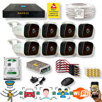 8 Kameralı Set - Araç İnsan Yüz Hareket Algılayan 36 IR Led 5MP Sony Lensli 1080P Metal Kasa Güvenlik Kamerası Seti 5236