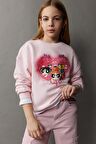 DeFacto Kız Çocuk PowerPuff Girls Relax Fit Bisiklet Yaka Sweatshirt D8832A825SPPN648