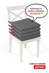 Xpermate Fermuarlı 4'lü Sandalye Minderi Su İtici Kumaş 40x40Cm Sünger Sandalye Minderi Bağcıklı Antrasit
