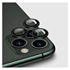 Apple iPhone 12 Pro Kamera Koruyucu Lens Mercek Metal Çerçeveli 3lü Set Siyah Black