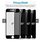 Apple iphone 8 Mat Hayalet Ekran Gizli Privacy Tam Kaplayan Kırılmaz Cam Seramik Nano Ekran Koruyucu Siyah