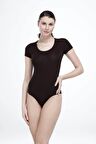 Malabadi 133 Kadın Modal Kısa Kol Açık Yaka Çıtçıtlı Body & Bodysuit 