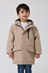 Erkek Çocuk Taş Kürklü Su Ve Rüzgar Geçirmez Kapüşonlu 3 Kışlık Mont & Kaban & Parka