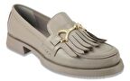 ALBİNİ A-10427 KADIN DERİ LOAFER AYAKKABI VİZON