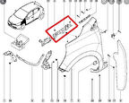 Renault Clıo- 4- Hb- 13/16; Ön Çamurluk Bağlantı Suportu Sol (Orta Kısım) (Sac) (Eagle Body) (Oem No: 641356433R)